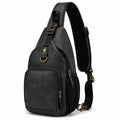 Borsa monospalla 18 x 8 x 32 cm in similpelle nera con tasche multiple per uso quotidiano