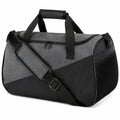 Borsone sportivo 50 x 25 x 28 cm in poliestere grigio/nero - con tracolla regolabile