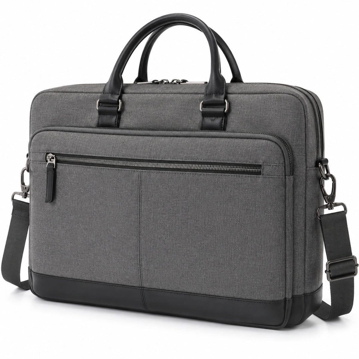 Borsa portadocumenti 40 x 8 x 30 cm in tessuto grigio con tracolla regolabile