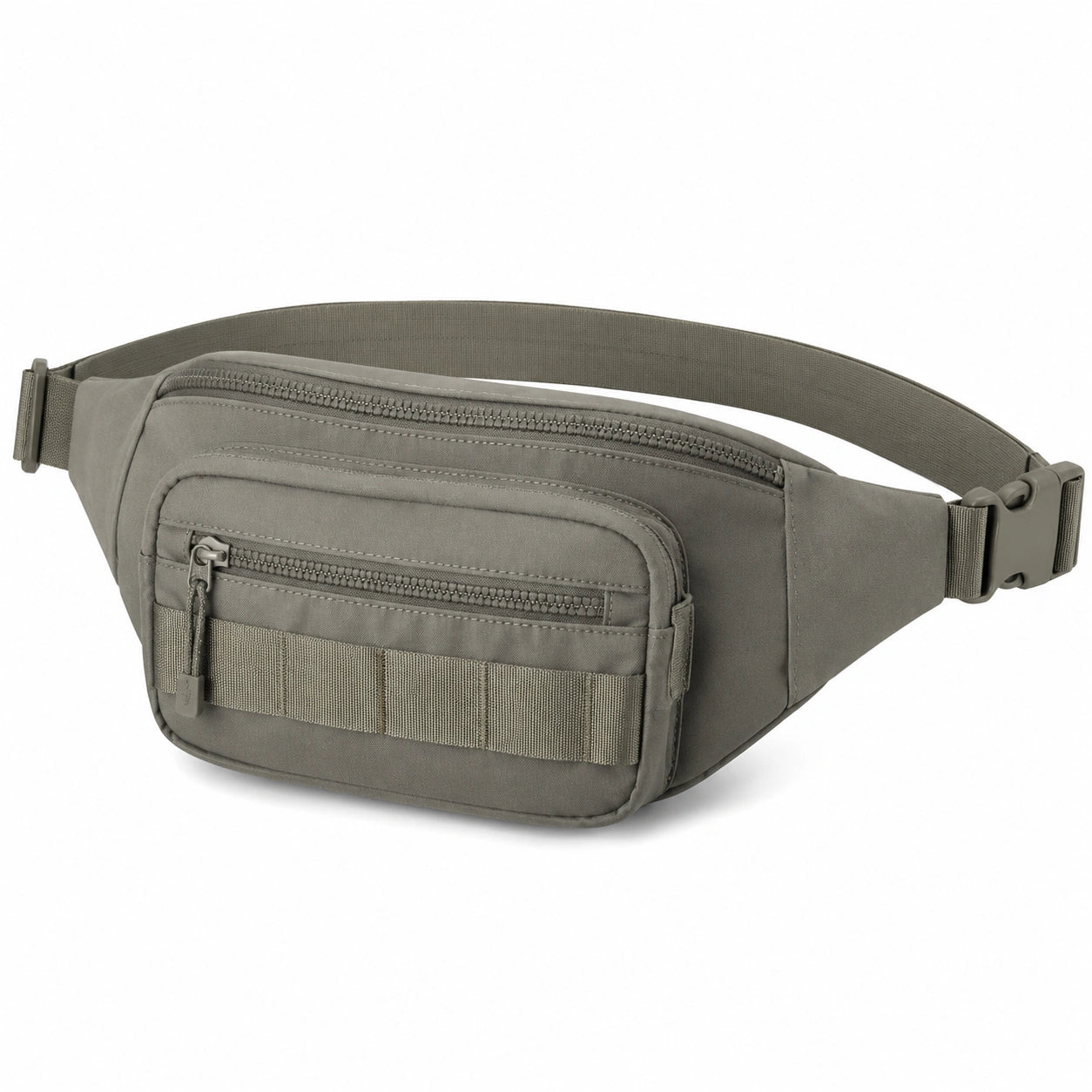 Marsupio 28 x 14 x 7 cm in tessuto sintetico grigio verde con tasche zip stile utility