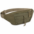 Marsupio 36 x 14 x 8 cm in tessuto verde oliva con tasca zip e cordino elastico
