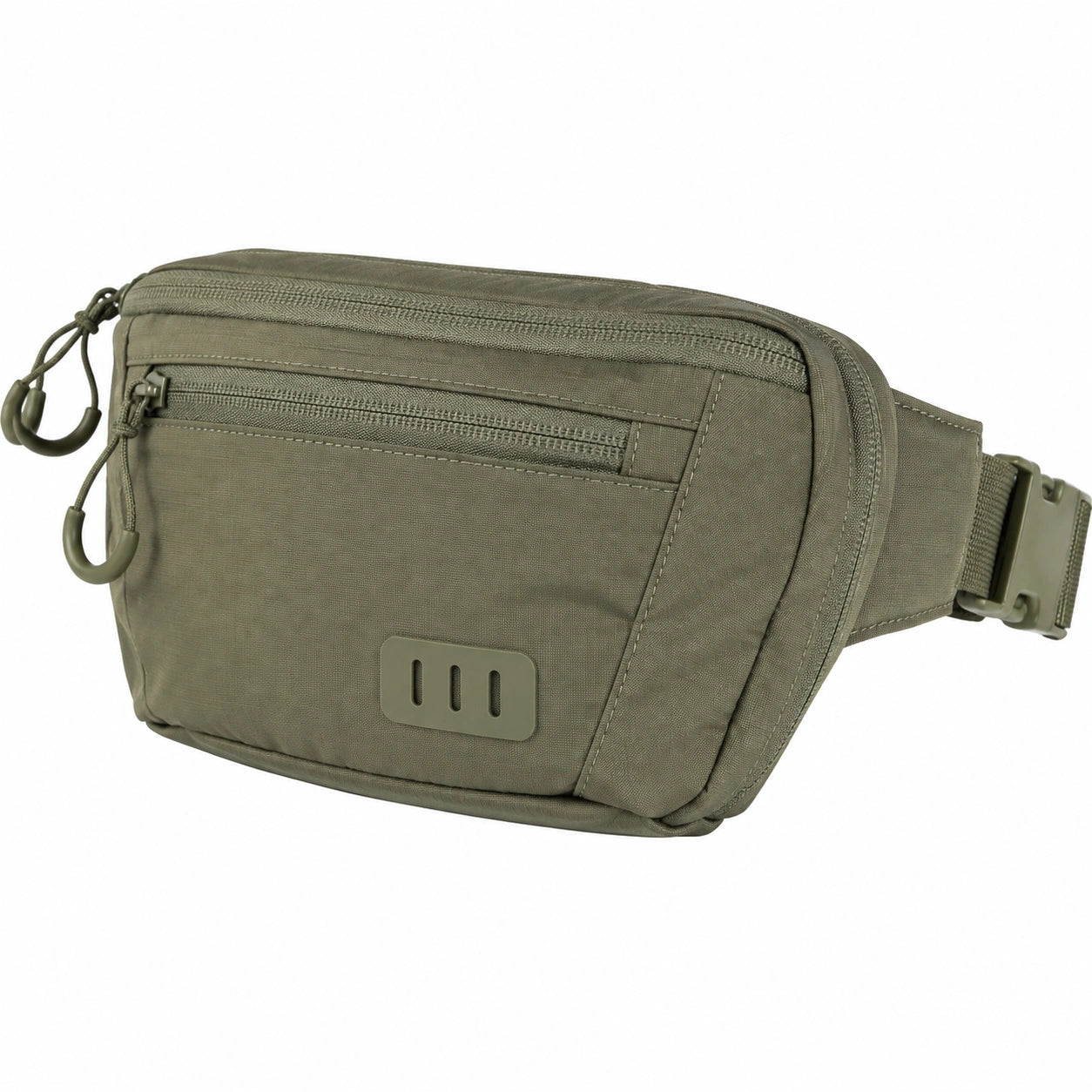 Marsupio 30 x 15 x 8 cm in tessuto sintetico verde oliva con tasche zip per uso quotidiano