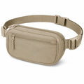 Marsupio 22 x 14 x 6 cm in tessuto beige con tasche con zip e cintura regolabile