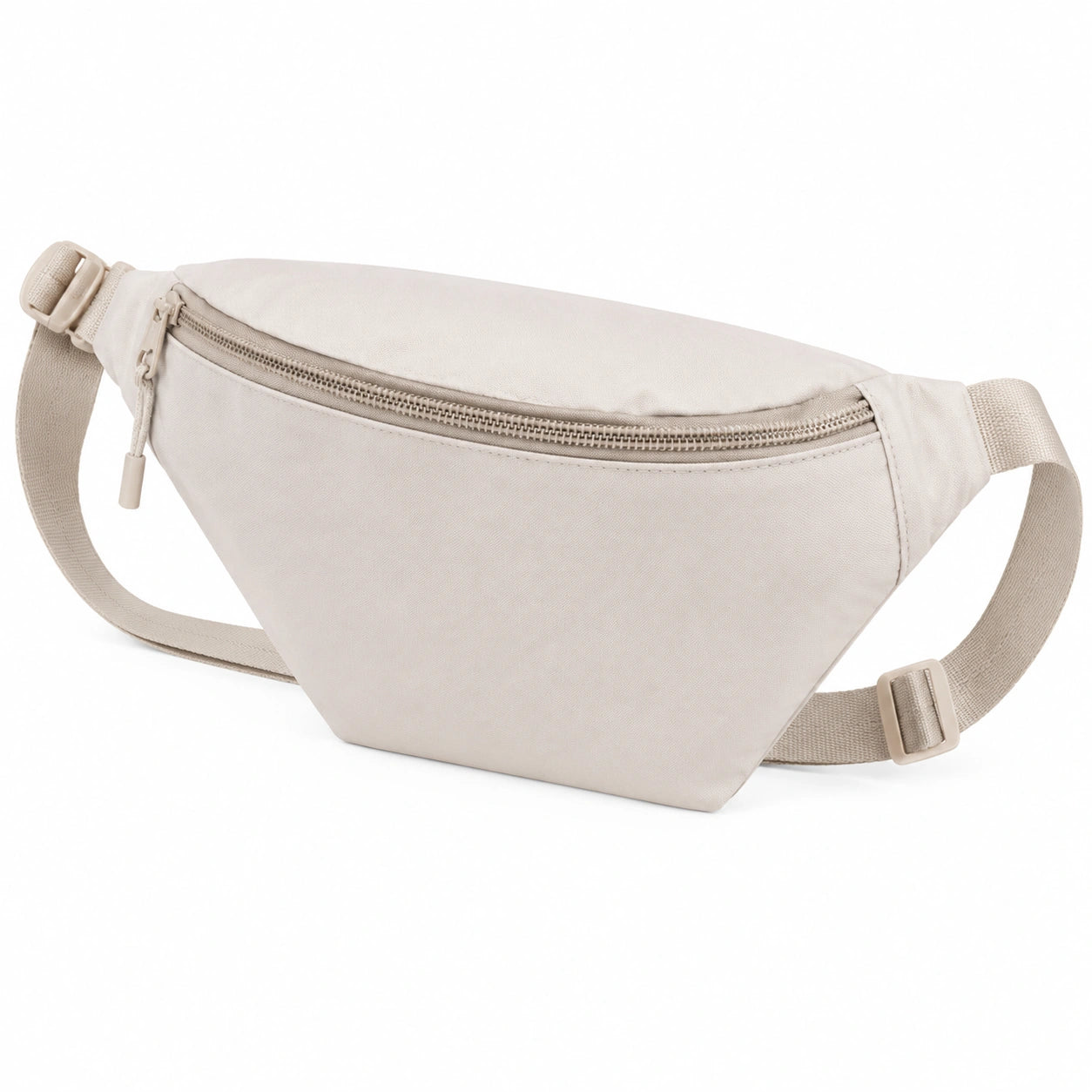 Marsupio 32 x 8 x 16 cm in tessuto beige con zip e cintura regolabile
