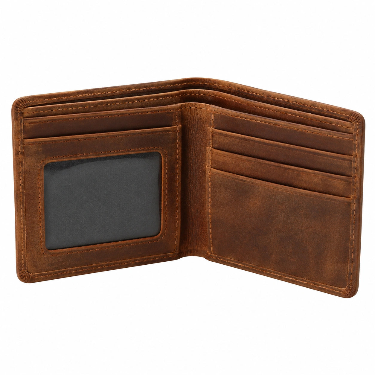 Portafoglio da uomo 11 x 9 x 2 cm marrone effetto pelle con portatessere
