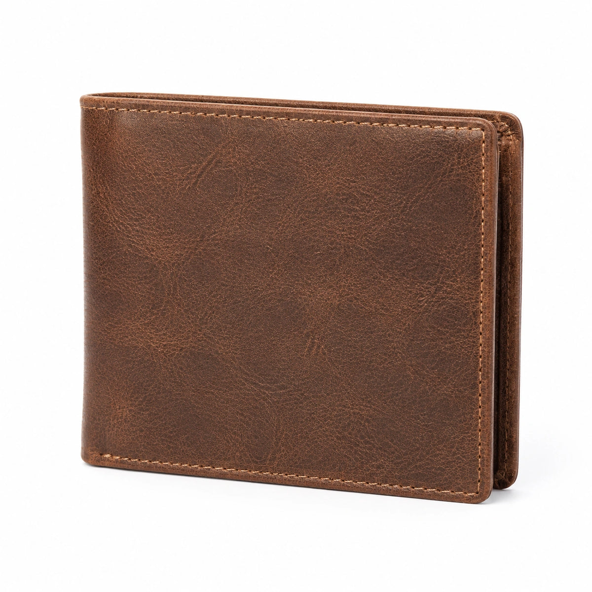 Portafoglio da uomo 12 x 9.5 x 2 cm in pelle marrone - pieghevole compatto