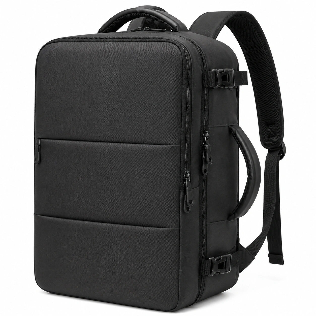 Zaino da viaggio 50 x 33 x 20 cm in poliestere nero con scomparto espandibile